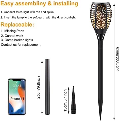 14 Pack Solar Lights Outdoor, 33LED Solar Torch Lights with Dancing Flickering Flames, Waterproof Landscape Decoration Flame Lights for Garden Pathway Yard-Auto On/Off Dusk to Dawn - Image 3