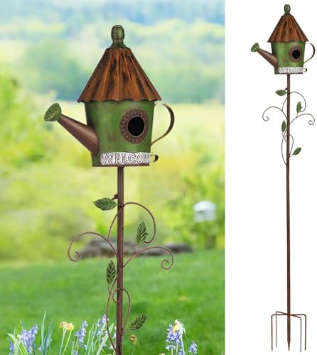 BAYN 57” Metal Bird House Stake for Outside Decorative by BAYN