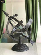 NauticalMart Polished Brass Aluminum Armillary Sundial, Cast Aluminum Classic Celestial Timekeeping Decor for Garden, Desk (Brown) - Image 2