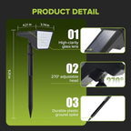 UME 6 Packs Solar Spot Lights Outdoor Waterproof, 28 LED 7500K Solar Powered Landscape Pathway Lights, Dusk to Dawn Solar Spotlights for Garden, Yard, Lawn, Walkway, Driveway - Image 3