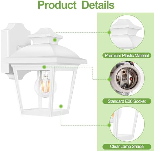 FUDESY Outdoor Wall Lantern, Waterproof Exterior Wall Sconce Light Fixture - Image 3