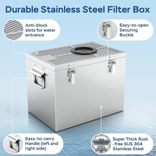 3-Stage Filtration Pond Waterfall Kit with 18 in Stainless Steel Spillway - Image 6