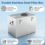 3-Stage Filtration Pond Waterfall Kit with 18 in Stainless Steel Spillway - Image 6