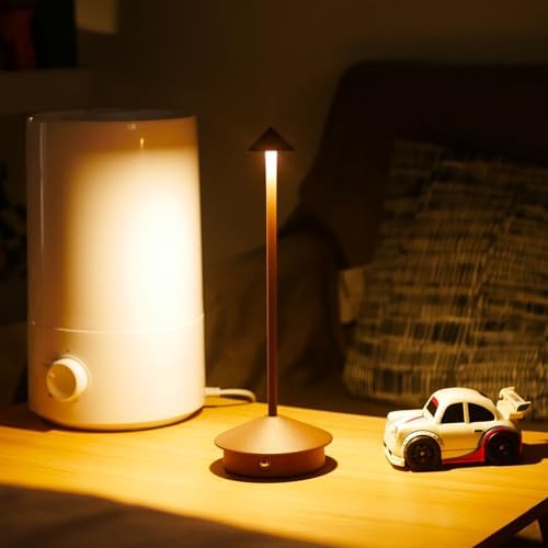 2 Pack Cordless LED Table Lamp, Rechargeable 5200mAH Battery Operated Lamp for Decor, 3 Color Stepless Dimming Desk Lamps, for Restaurant, Bedroom, Outdoor Camping, Coffee Shop, Night Light - Image 5