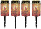 Poceacles Cardinal Cross Maple Leaf Solar Outdoor Lights Solar Grave Candle Solar Cemetery Candles LED Automatic Flameless Candles Cemetery Outdoor Solar Lights for Loss of Dad, Set of 4 by Poceacles