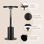Modern Cordless Table Lamp Set of 2, Black Portable LED Desk Lamps - Image 7