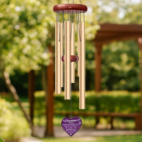 Personalized Mom Memorial Wind Chime – “You Left Me with Beautiful Memories” Custom Name & Years – Heart Shaped Angel Wing Sympathy Gift – Outdoor Remembrance Windchime for Loss of Mother or Wife - Image 4