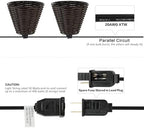 JONATHAN Y Payton 10-Light Faux-Rattan Outdoor String Lights, Dark Brown - Image 6