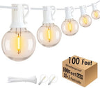 White Outdoor String Lights 100FT Patio Lights with 52 G40 Edison Bulbs - Image 2