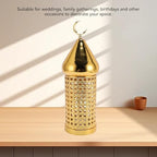 Gold Wind Lamp, Golden Candle Windproof Lamp, Retro Hollow Wind Lamp Iron Lantern for Wedding Party Decoration (Medium) - Image 5