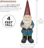 Alpine Corporation ZKD100 Jumbo Size Gnome with Bird Decor, Whimsical Gnome Statue for Patio & Garden, 48" H, Multicolor - Image 3