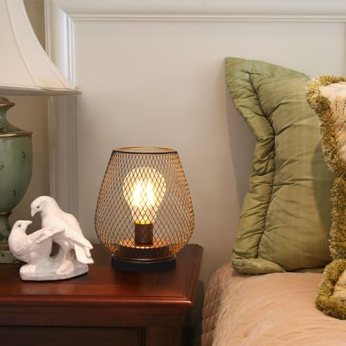 TRIROCKS Set of 4 Battery Operated Lamp LED Table Lantern, Metal Cage Cordless Lamps with LED Bulb，Vintage Decorative Outdoor Lantern for Weddings, Parties, Patio, Events for Indoors Shelf Decor - Image 6