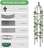 Garden Obelisk Trellis for Climbing Plants Outdoor 6.3 Feet Tall Rose Heavy Duty Metal Trellis Plant Support for Vines Clematis Flowers, Bronze - Image 4