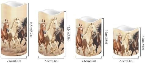 Horse Flameless Candles Flickering Battery Operated with Timer, Led Pillar Real Wax Candles Warm Light for Women Men Family Holiday Birthday Gifts Party Bedroom Home Decor - Image 2