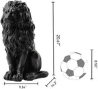 20.5" Lion Garden Statue, Resin Outdoor Guardian Sculpture Animal Decor - Image 2