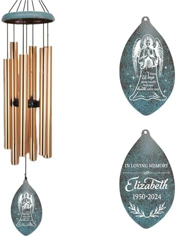 ASTARIN Personalized Name 35" Memorial Wind Chimes for Outside, Metal Sympathy Gifts for Loss of Mother Father Loved One, Bereavement Wind Chime in Memory Gift, Decor Garden Patio,Produced in Texas by Astarin