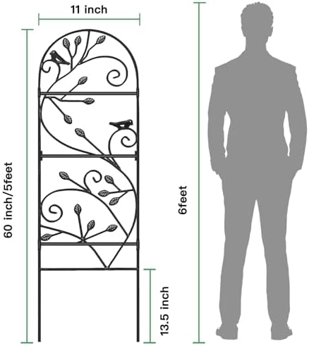 Amagabeli 4 Pack Garden Trellis for Climbing Plants Outdoor 46" x 15" Rose Wrought Iron Trellis for Vine Vegetable Flower Ivy Cucumber Decorative Trellis Black - Image 6