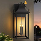 25IN Dusk to Dawn Outdoor Wall Sconce, 3-E12 Base Porch Light by Lawyettle