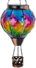 STARSOUL Solar Hot Air Balloon Lantern with Flickering Flame, Colorful Hanging Solar Lantern Outdoor Waterproof, Hot Air Balloon Solar Light Decorations for Garden Yard Lawn Porch Porch Backyard by Starsoul
