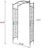 Outvita Black 7.5FT Steel Garden Arch Trellis for Climbing Vines & Roses - Image 2