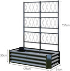 Galvanized Raised Garden Bed with Trellis for Outdoor Climbing Plants Black - Image 4