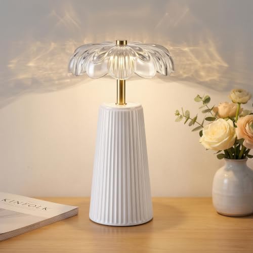 Battery Operated Lamp, Cordless Table Lamp with Timer, White by Unknown