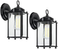 Outdoor Wall Light, Exterior Lighting Fixture Wall Lantern, Black Porch Light Fixture with Clear Beveled Glass, Outdoor Wall Sconce Waterproof Anti-Rust E26 Socket for Front Door, 2 Pack by Senroyal
