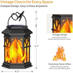 TomCare Solar Lanterns Outdoor, Flickering Flame Hanging Lights, 4 Pack - Image 6