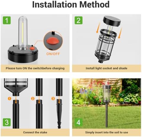 Amzarp 8 Pack Solar Garden Lights, Outdoor Bright LED Solar Pathway Lights - Image 6