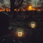 Poceacles Outdoor Lights Solar Grave Candle Solar Cemetery Candles LED Automatic Outdoor Flameless Cemetery Lights for Loss of Dad, Sunflower Highland Cow, Set of 6 - Image 4