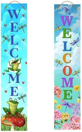 Briarwood Lane Spring Double Sided Reversible Pine Porch Leaner 47x9.5 Dragonflies and Frogs For Spring Porch Leaner by BriarwoodLane