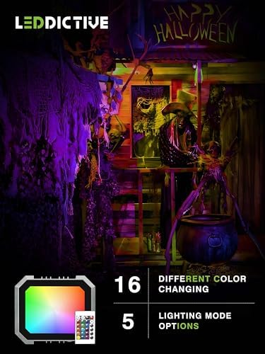 Leddictive 2 Pack RGB LED Flood Light 100W, 1000W Equivalent 10000 LM Outdoor Landscape Flood Lights with 2 Remote, IP66 Waterproof Outdoor Light for Christmas Party Stage Uplight Wall Wash - Image 3