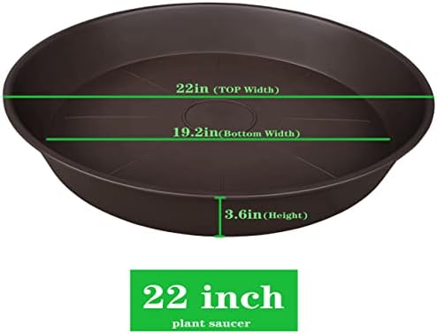 2 Pack of 20 22 inch Plant Saucer, 3.6" Depth Tray, Large Deep Heavy Duty Saucers for Pots, Garden Plastic Flower Plant Trays for Indoors Outdoor, Tray for Planter 19-23" (Brown) - Image 2