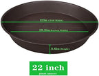 2 Pack of 20 22 inch Plant Saucer, 3.6" Depth Tray, Large Deep Heavy Duty Saucers for Pots, Garden Plastic Flower Plant Trays for Indoors Outdoor, Tray for Planter 19-23" (Brown) - Image 2