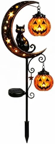 Halloween Solar LED Garden Stake Light Black Cat Jack-O-Lantern by Unknown