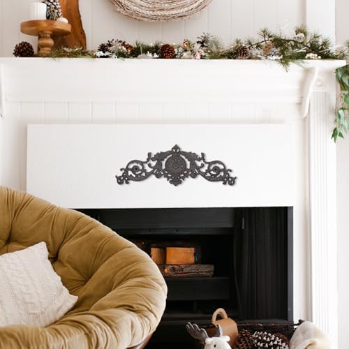 Sungmor Dark Brown Cast Iron Wall Decor - 17.5in Scroll and Floral Design - Image 4