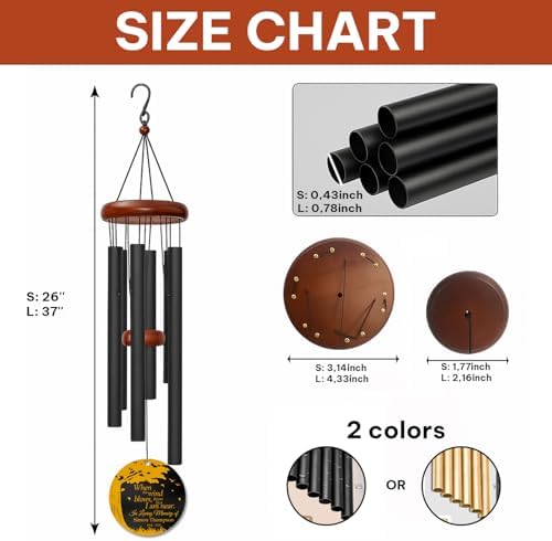 Personalized Memorial Wind Chime – “When The Wind Blows Know That I Am Near” Custom Name & Years – Sympathy Gift for Loss of Loved One – Outdoor Remembrance Windchime for Comfort & Healing - Image 2