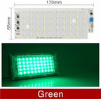 2-Pack 50W RGB LED Floodlight Chip, SMD2835 AC 220V, Color Changing Light Beads for Outdoor Spotlights & DIY Lighting(Green LED Chip) - Image 2