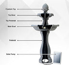 XBrand 44" H Solar Water Fountain, Two-Tier Outdoor Garden Fountain with Bird Bath, Fiberglass Resin Design, & Auto Shut-Off Pump for Patio Yard Decor - Image 6
