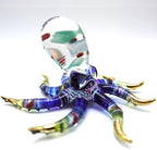 Octopus Glass Handmade Figurine – Detailed Hand-Painted Blown Glass Sea Animal Sculpture with 22K Gold Accents – Collectible Marine Life Art & Unique Ocean Gift Décor (4 inches Multi-Blue) - Image 4