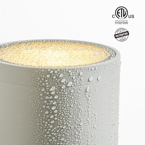 mirrea 18" Modern Outdoor Porch Light in 2 Lights, Matte White, 2 Pack - Image 5