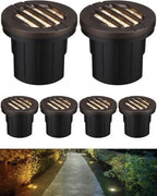LEONLITE 6-Pack Dia. 4 Inch 5CCT Well Light Grated Top Oil Rubbed Bronze by LEONLITE