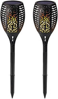 Solar Path Torch Lights,Jian Ya Na [2-Pack] Outdoor Waterproof Landscape Lamp Dusk to Dawn Auto On/Off Security 96 LED Dancing Flickering Flames Lighting Torch Light for Path Deck Yard Driveway Beach by JIANYANA