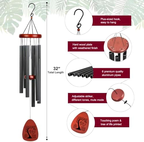 Cardinal Memorial Wind Chimes Outside - Sympathy Wind Chimes - Image 6