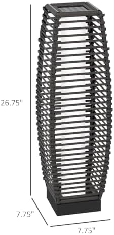Chliste Outdoor Floor Lamp Solar Powered Lantern Waterproof Wicker Deck Lights for Garden Porch Decor Patio Driveway Deck - Image 2