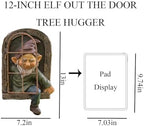 Gnome Statue Tree Face Outside Yard Art Outdoor Statue, 12 Inch Elf Out of The Window Tree Decor and Yard Decorations, Whimsical Gnomes Garden Sculptures & Statues, Fairy Tree Peeker Ornaments - Image 2