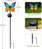 Solar Butterfly Garden Stake Light, 39.4" Outdoor Solar Garden Decor Light, Rainbow Glow Acrylic Butterfly, Auto On/Off Waterproof Yard Lawn Pathway Flower Bed Decoration - Image 2