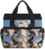 Funny Garden Tool Bag Organizer Heavy Duty Cow Gardening Tote Bag with 10 Pockets for Women Men Gardening Gifts - Image 2