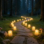 Nimiko Solar Outdoor Waterproof Flameless Candles - 9 Pack Solar & Battery Operated LED Candles, White (D3.25" x 4"/5"/6" Assorted Heights) for Garden, Patio, Outdoor Decoration - Image 6