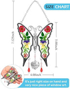 KY&BOSAM Butterfly Suncatcher I Love You Aunt Stained Glass Hanign for Window Catchers with Pressed Real Flower and Heart Charm Home Garden Decor Birthday Gifts for Aunt Mothers Day Christams Ornament - Image 4